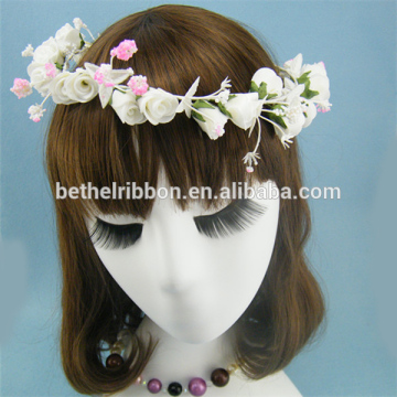 White artificial foam rose garlands