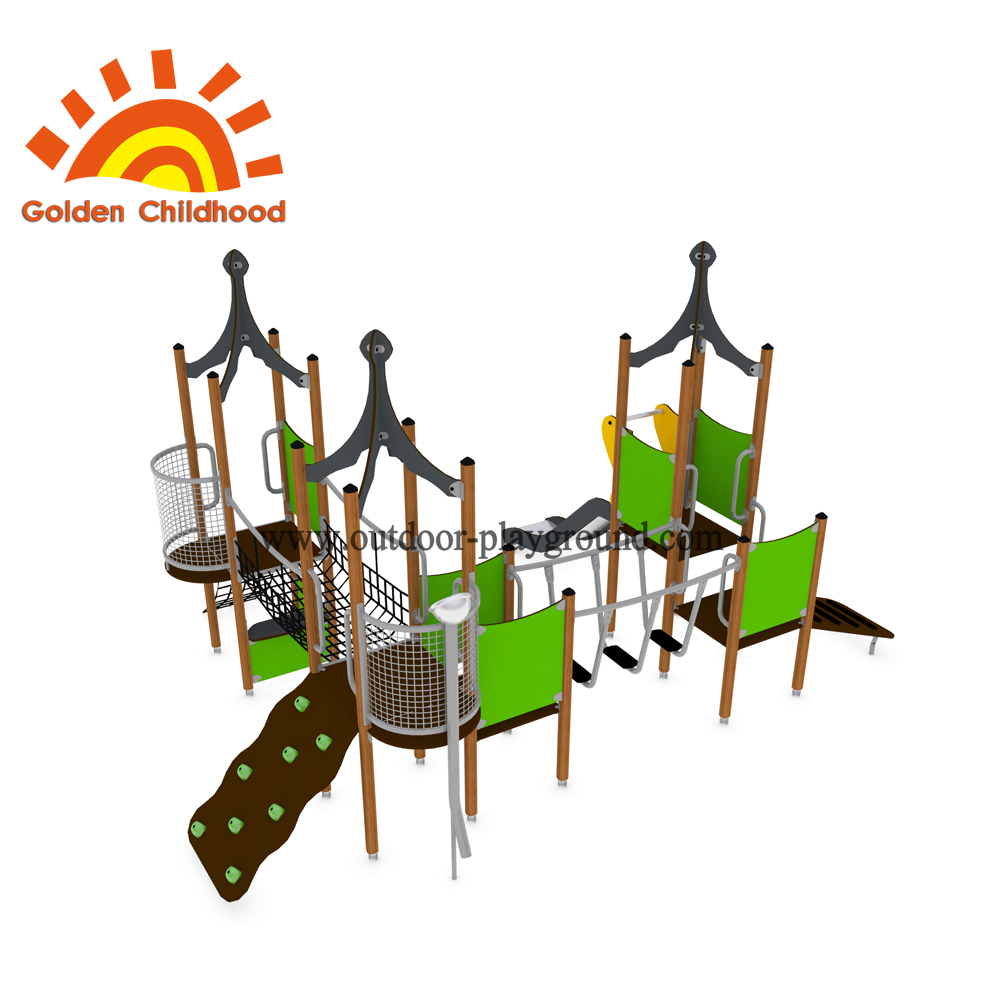 Green Outdoor Playground Multiplay Tower