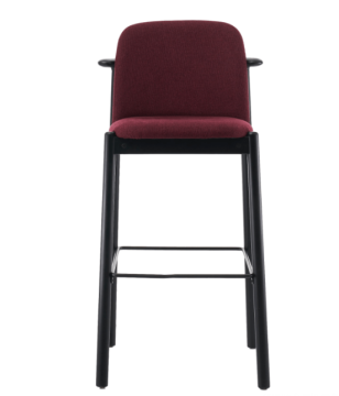 Metal Frame Bar Stool with Fabric Cushion