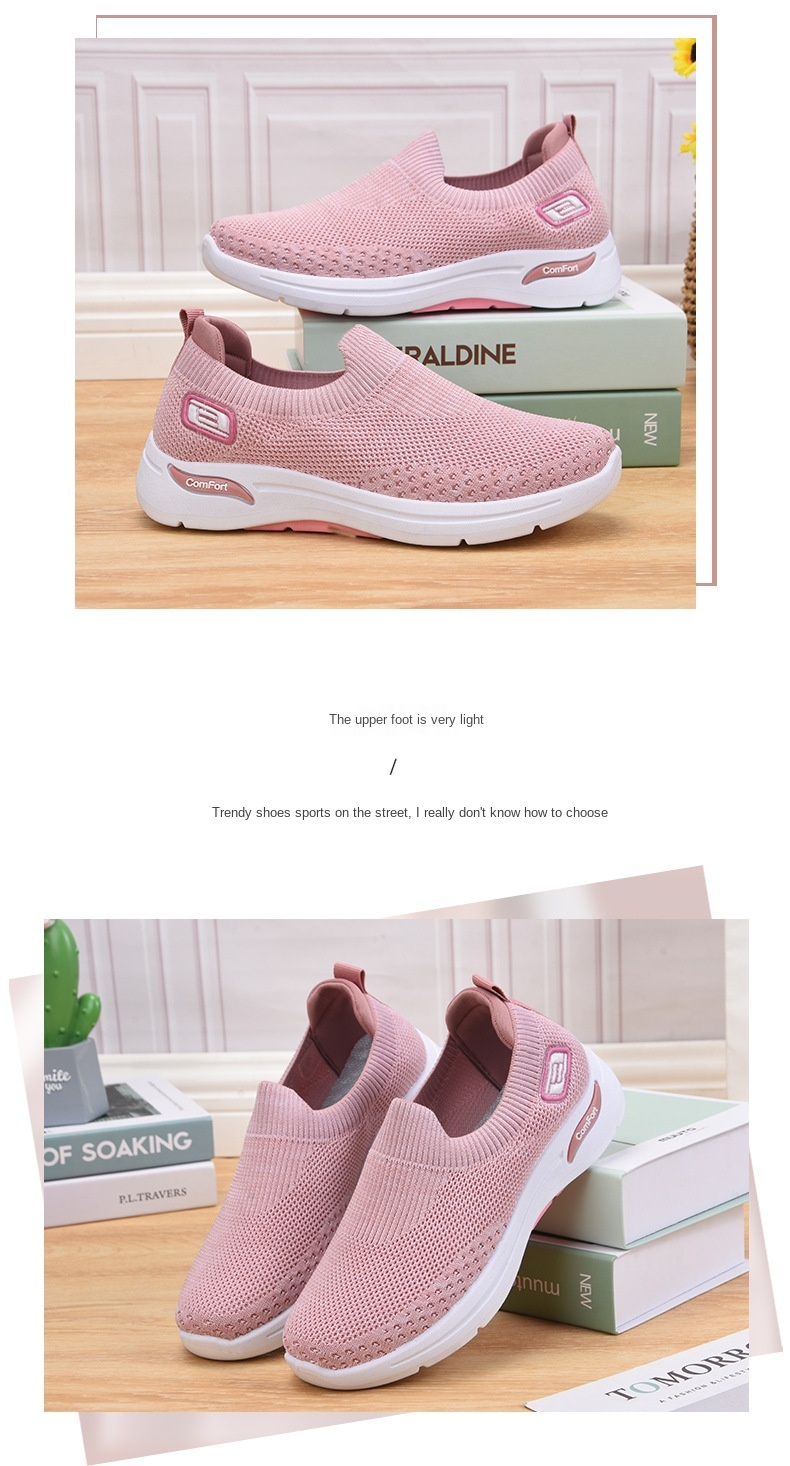 36-41 female Lightweight knitting Casual Walking Shoes Breathable Athletic Fitness Jogging Tennis Racquet Sport Running Sneakers