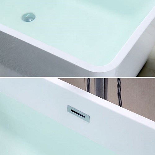 Classical Acrylic Freestanding rectangular massage bathtub