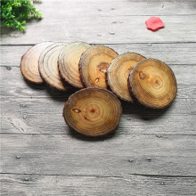 JOYWAVE Custom Natural Tree Bark Wood Slices Disc Drink Coasters - Wooden Coasters