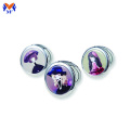 Miroir de poche compact argenté personnalisé en métal