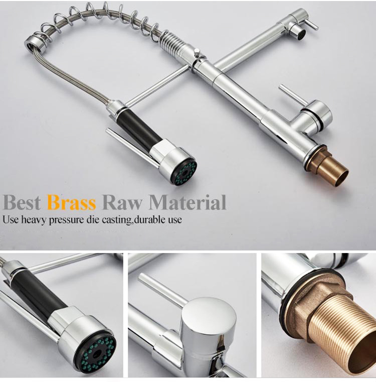 China Factory New Brass Single Lever Pull Out Kitchen Faucet For Sale