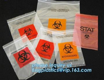 plastic biohazard bag self sealing sterilization bag, Kangaroo Specimen Biohazard Bag Specimen zip lock Bag