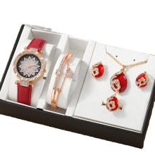 OEM Delicate Ladies Jewelry Set: Watch, Bracelet, Necklace, Earring & Ring