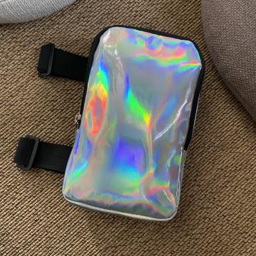 Start from 50pc 8" Holographic PU thigh bag Silver phone leg bag with Adjustable Straps Drop leg bags for Carnival
