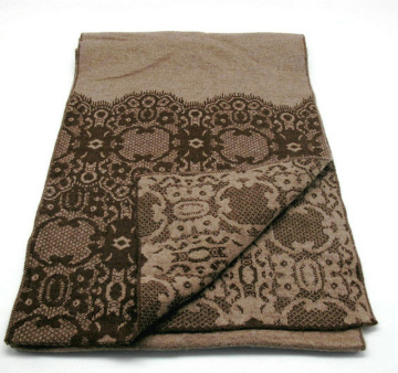 Fashion Pure Wool Jacquard Scarf Shawl