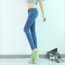 New fation plaid pencil pant full length Europan and American Style skinny pants grid new fation jeans for women