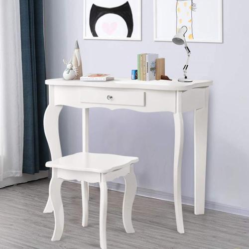 Kids Wooden Vanity Table Set with Writing Desk