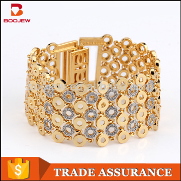 2016 Trendy zircon jewelry design for women 18 K jewelry gold plated 925 silver bracelet new gold bracelet designs