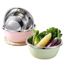 Large 304 Stainless Steel Mixing Bowls for Kitchen - Durable Vegetable Basin & Soup Bowls