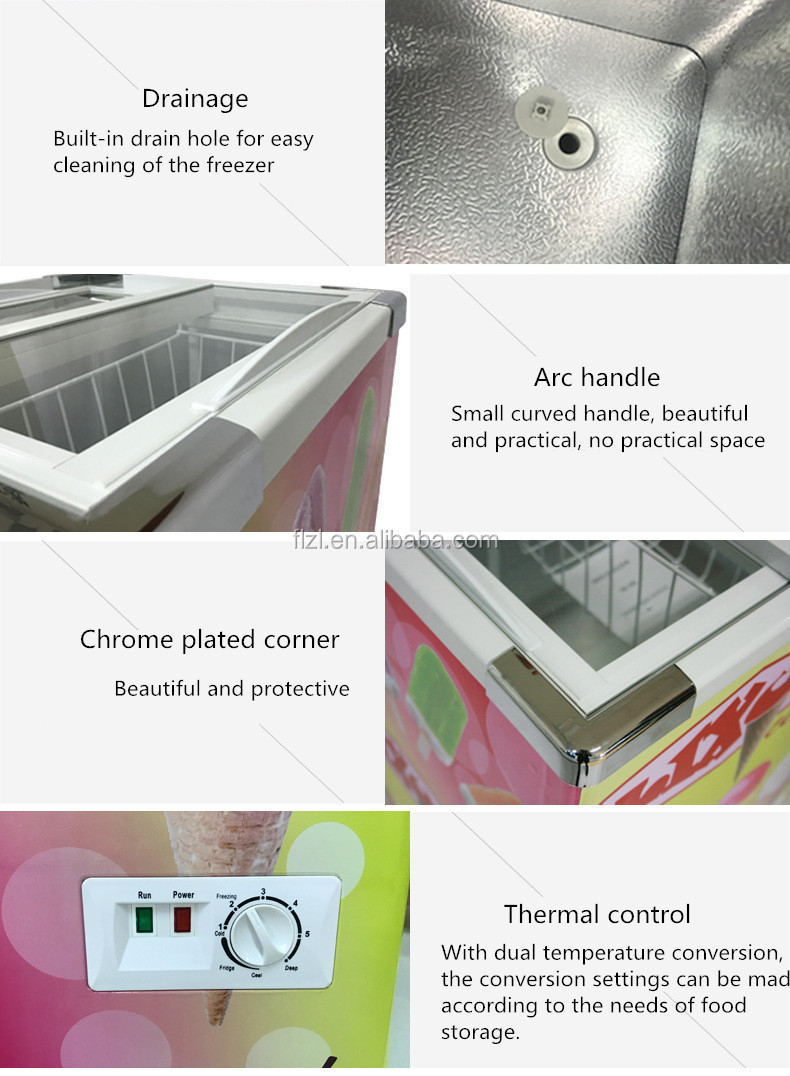 108L 商用玻璃双门冰柜和冰箱