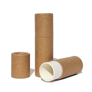 Low MOQ Biodegradable Cardboard Push Up Paper Lipstick Tube Kraft Lip Balm Tubes Lipstick Packaging