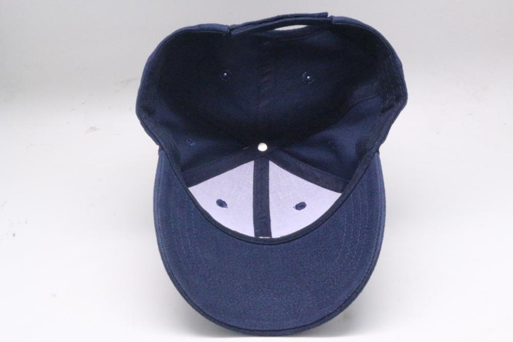 Promotional plain dyed navy blue cotton adult cap hat