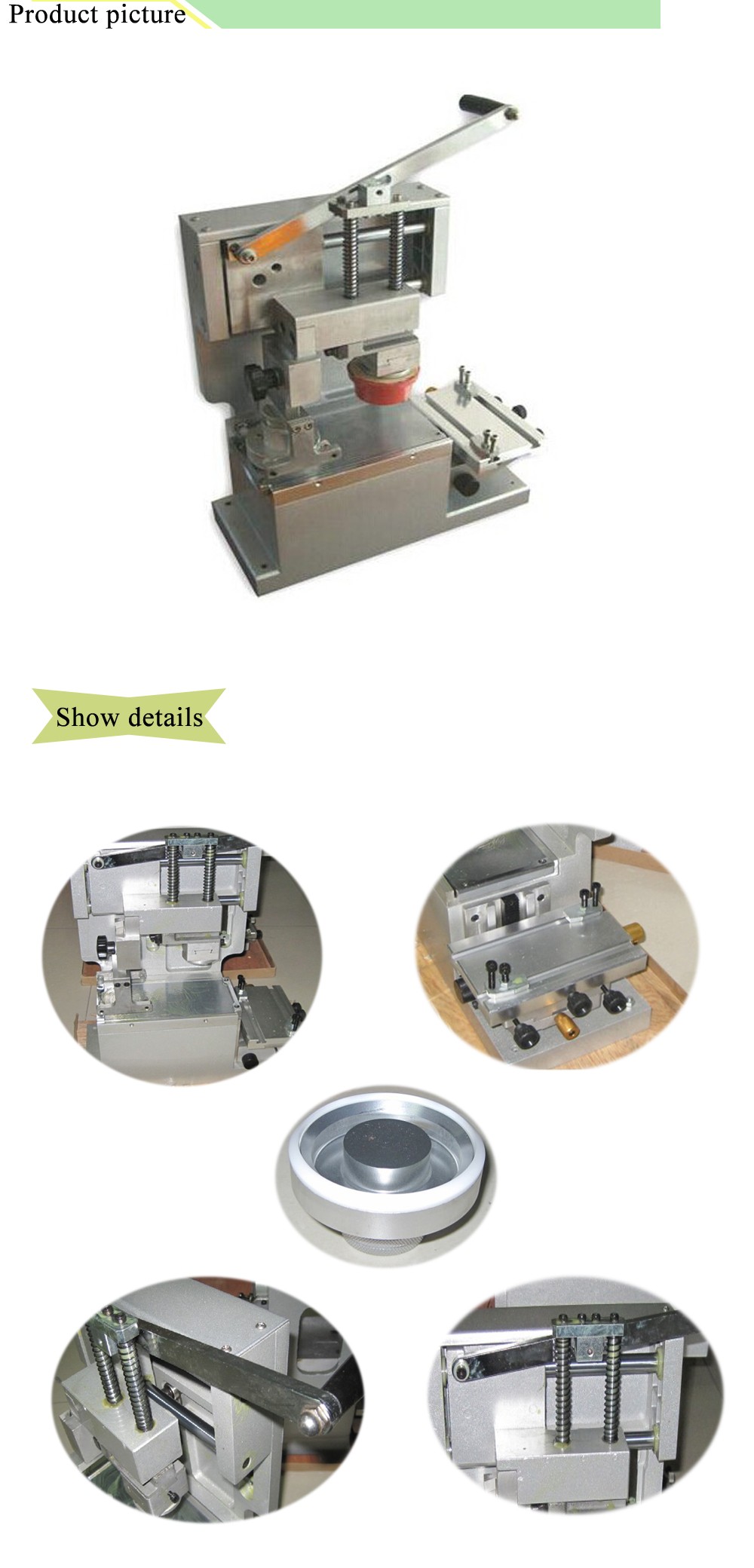 Desktop Single Color Sealed Ink Cup Manual Pad Printer Printing Machine