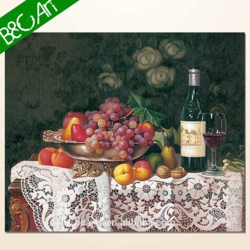 High quality wine canvas fruit and flowers oil paintings