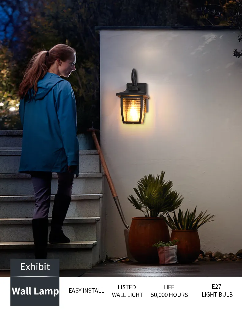 Outdoor Waterproof Wall Light E27 Lamp Head Spot Outdoor Decorative Exterior Wall Lights Villa Garden Doorway Lights