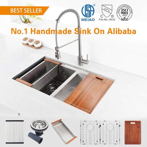 SUS304 STAINLSLESLE STEE HANDMADE Workstation Kitchen Sink