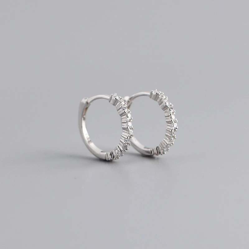 Fashion Women Jewelry S925 Sterling Silver Big Circle Wave Shape Hoop Earrings