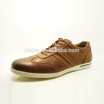 brown color high fashion new men brand leather sport shoes