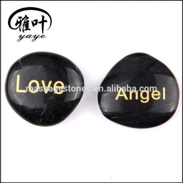 Wholesale engraved black natural river stone engravable gifts