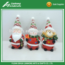 Best selling christmas decorative ceramic snowman santa claus figurine
