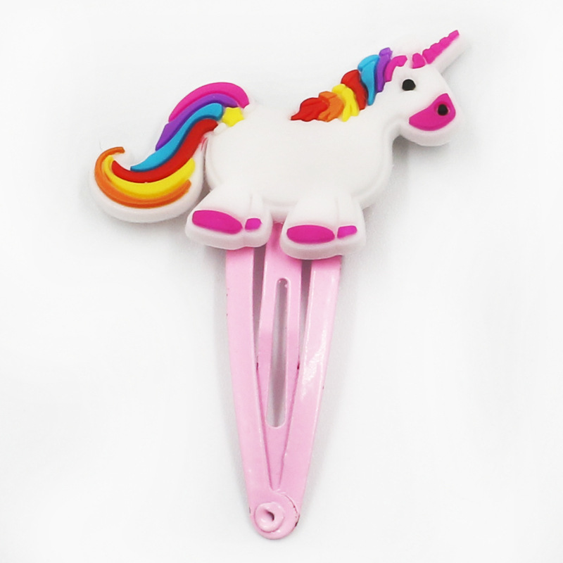 Children's fashion soft adhesive unicorn bb hairpin (2)