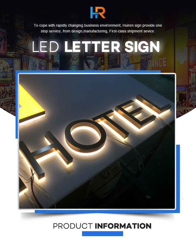 Customized Stainless Steel Brushed Lighting Signage Metal 3d Letters Led 3D Illuminated Channel Letters Store Sign