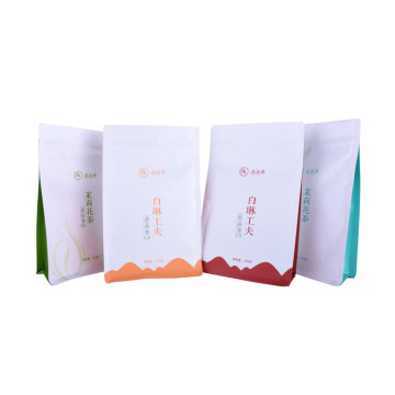 Pla Kraft Paper Tea Packaging Compostable Zipper Bags