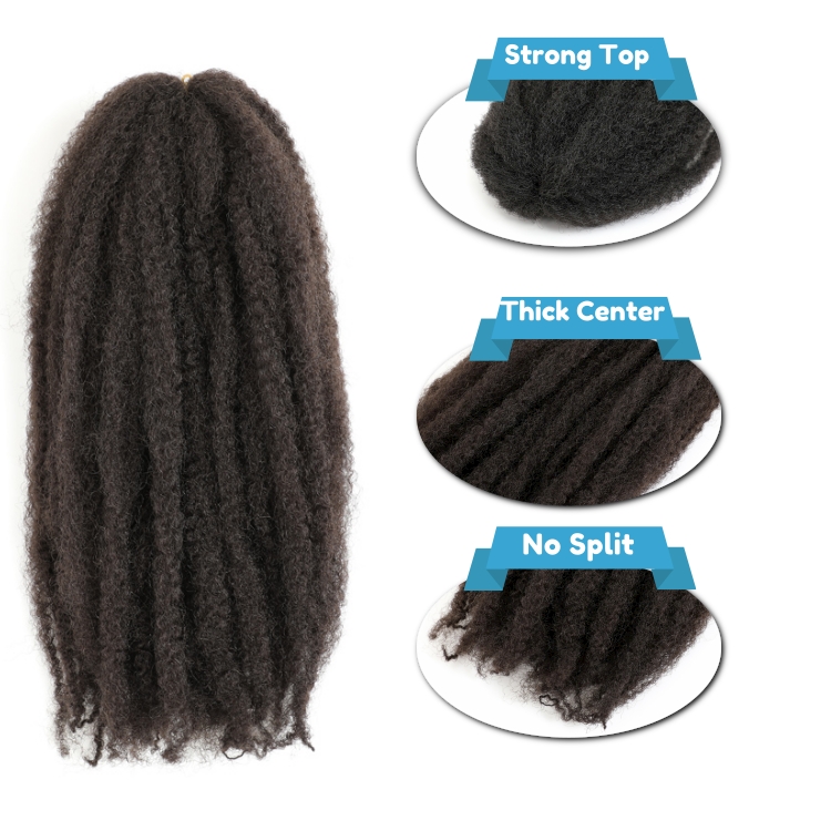 18 Inch 60g 100% Kanekalon ombre colors cuban kinky twist extension afro hair crotchet marley afro kinky braids