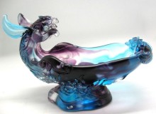 lost-wax casting liuli artwork lead crystal fruit tray