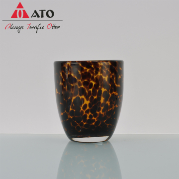 Leopard Color Drinking Glass Water Stemless Wine Glass