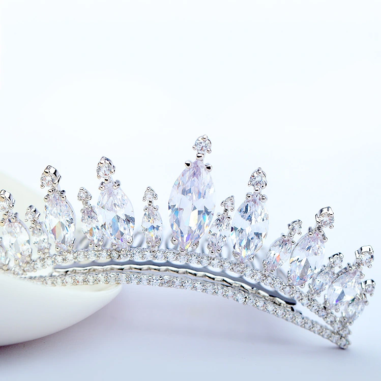 Beauty Shiny CZ Crystal Bridal Crown Tiara Jewelry Accessories