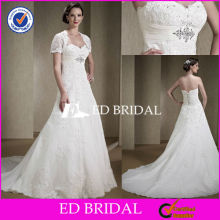 W1079 A-line Lace Pattern Sweetheart Court Train With Jacket Wedding Dresses Turkey Istanbul