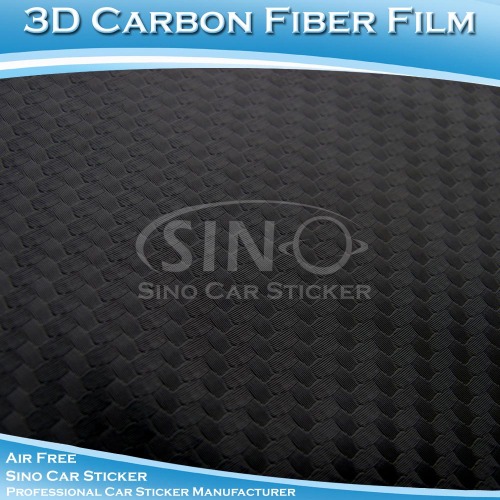 3D Black Carbon Fiber Auto Wrap Filmrollen selbstklebendes Vinyl