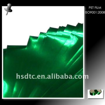 Película de metalizado verde para mascotas Película de poliéster metalizada