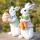 Estatuetas de coelho (coelho branco de Páscoa 2pcs)