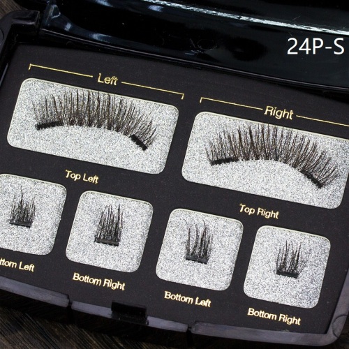 Magnetic eyelashes BLACK four magnet in acrylic box