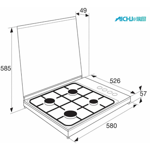 Etna Stainless Steel Gas Cooktop Wtih Lid