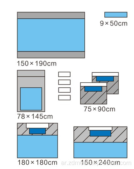 طقم ستائر جراحية يونيفرسال مع حجم مايو كبير