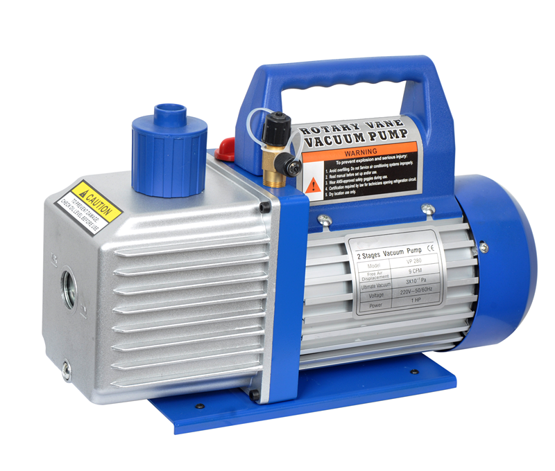 High efficiency single and double stage vacuum pump