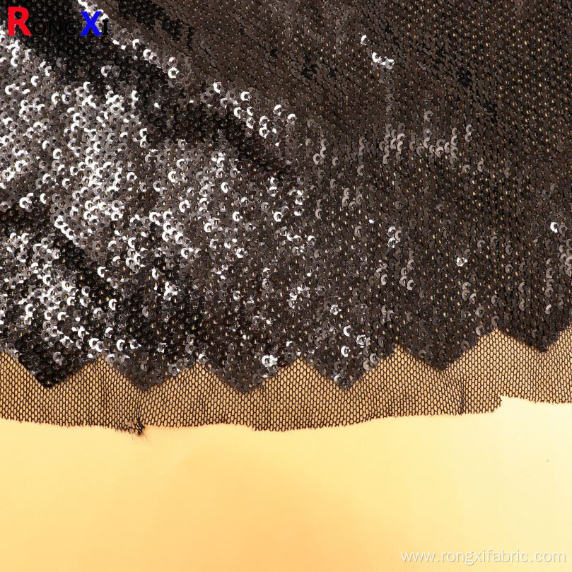 Hot Selling 3Mm Black Sequin Fabric