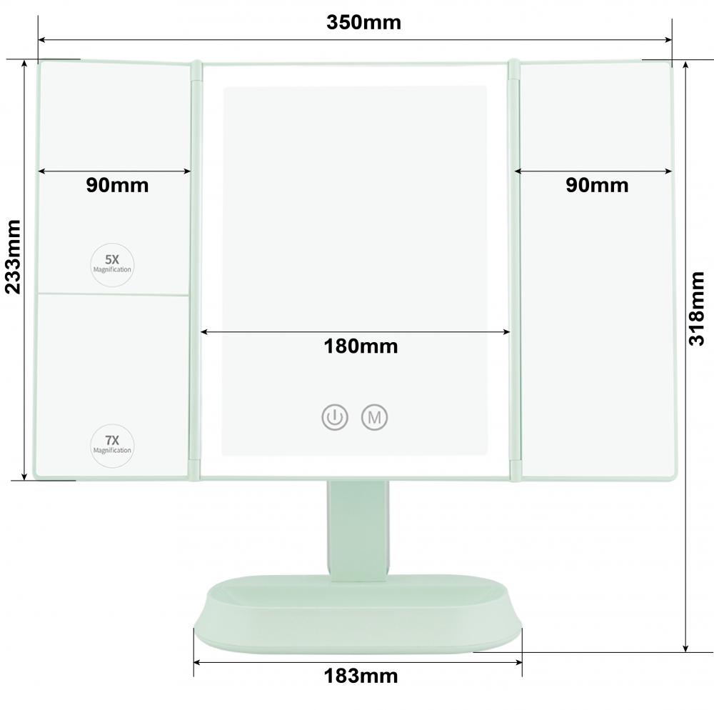 trifold lighted mirror trifold lighted mirror
