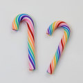 Colorful Striped Candy Cane Shaped Resin Cabochon DIY Spacer For Kids Christmas Holiday Decor Charms Jewelry Making Store