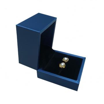Luxury customized blue ring jewelry paper box packaging
