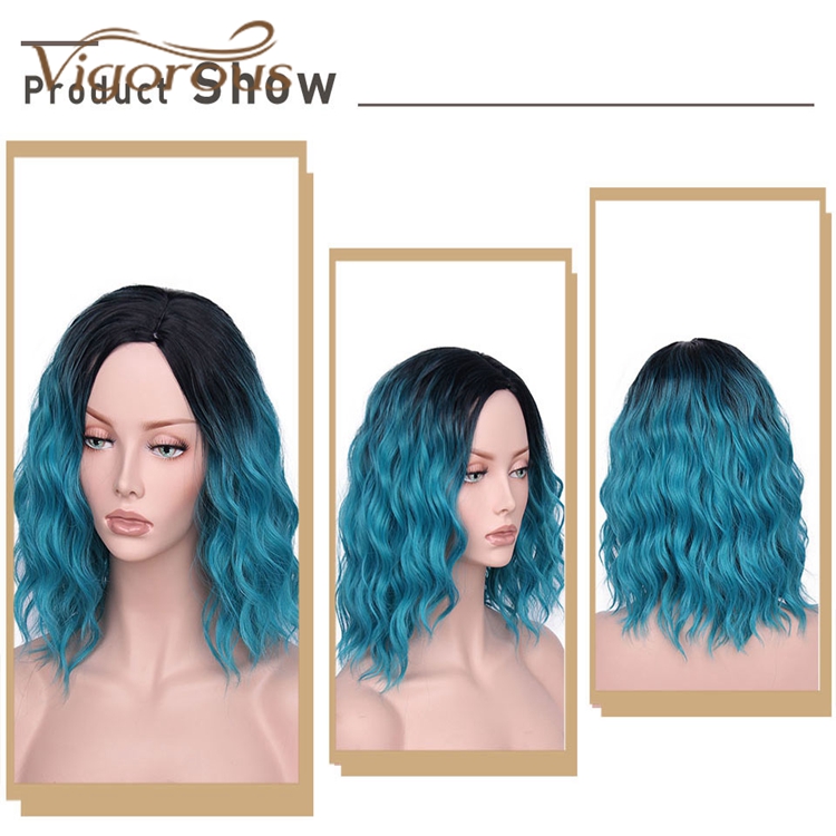 Vigorous Cheapest Heat Resistant High Quality Bob Short Cut Colorful For Black Women Heat Friendly Synthetic Hair Wigs