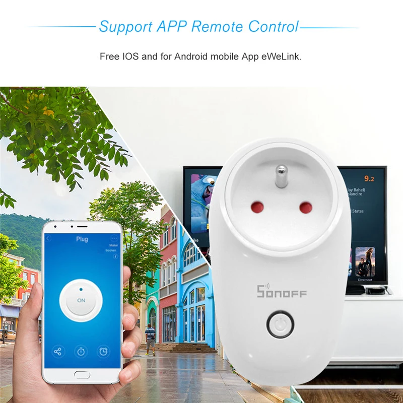 Smart Home Sonoff S26 WiFi Smart Socket Wireless Plug Power Switch for Amazon Alexa Google Assistant Ifttt Us/UK/Cn/Au/EU