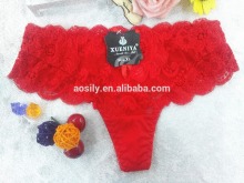 AS-581 lace fancy thong peony flower sexy intimates t-back inner wear