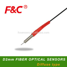 Diameter 2mm Fiber Optical sensors, with protective tube, small diffuse optical fiber unit